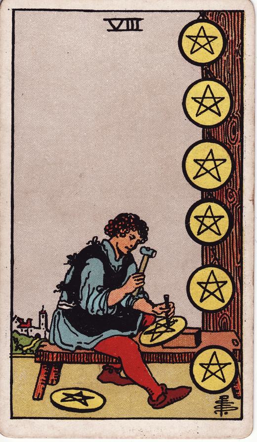 Eight of Pentacles — Minor Arcana · Pentacles